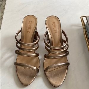 SCHULTZ Metallic High Heels. Never worn.